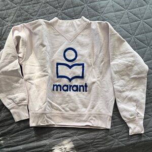 Isabel Marant Pastel Pink Sweatshirt with Navy Logo